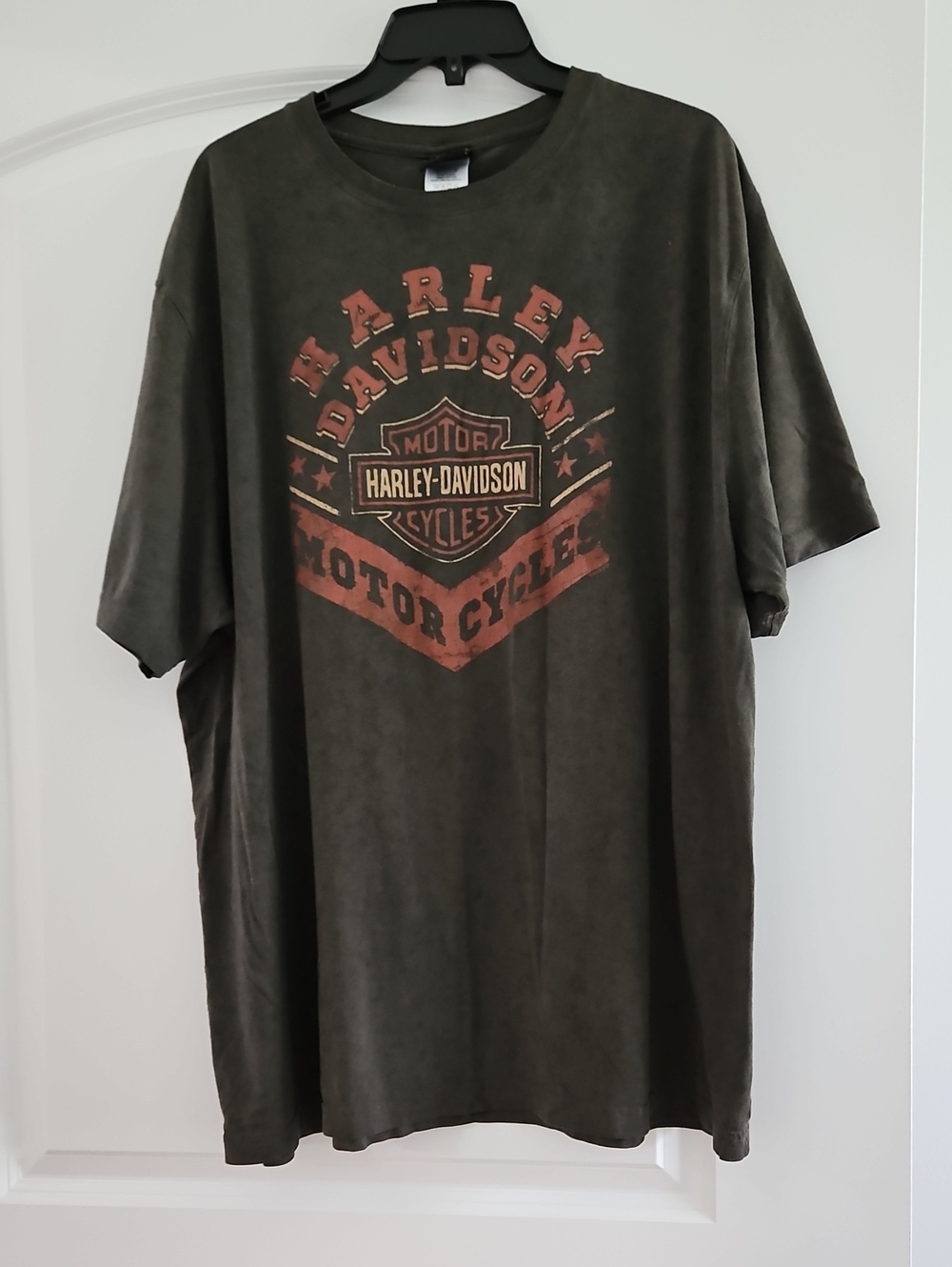 Harley-Davidson Olive Green Short Sleeve Graphic Tee with Rust Logo